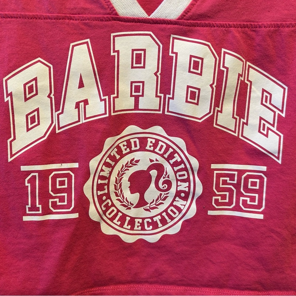 Mattel Barbie Pink V-Neck Cropped Top - Picture 8 of 12